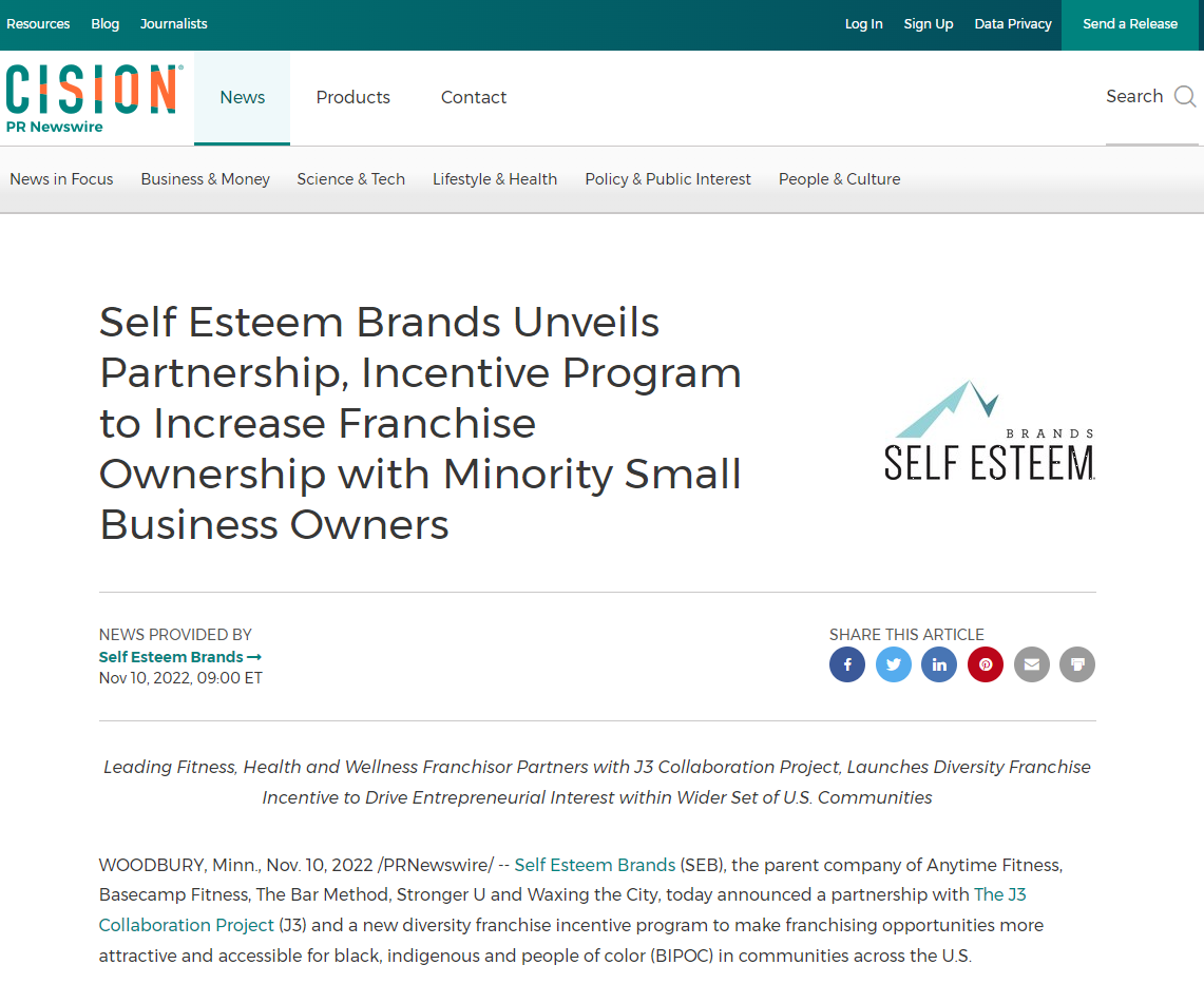 Self Esteem Brands Unveils Partnership, Incentive Program to Increase Franchise Ownership with Minority Small Business Owners
